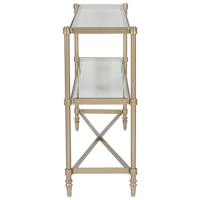 Rowe Allure RR 10180 400 Gold Metal Console Table with Glass Top